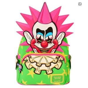 NWT Loungefly Killer Klowns Outer Space Glow Dark Spikey Backpack